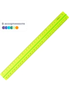 Линейка 30см Attache с держателем прозрачно-яркие цвета в ассорт ЛН42АЕ