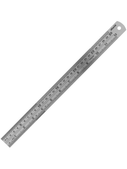 Линейка металлическая 30см Attache  (12х1 )