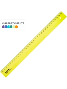 Линейка 30см прозр.   NEON Cristal цвет ассорти  ЛН-32