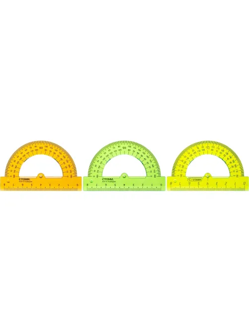 Транспортир 8см,   180градусов NEON Cristal  цвет ассорти ТР-01