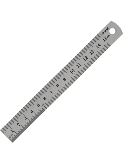 Линейка металлическая 15 см Attache