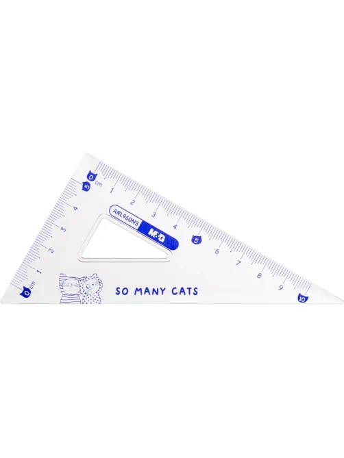 Набор чертежный M&G So Many Cats (линейка, транспортир, 2 треугольн), в асс