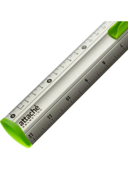 Линейка 30см Attache Selection aluminium с держателем зеленый
