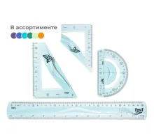 Набор чертежный Deli EH23 больш:лин 30см,угольн 13 и9см,трансп10см,гибк,асс