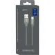 Кабель USB PERO DC-02 Type-C, 3А, 1м, серый