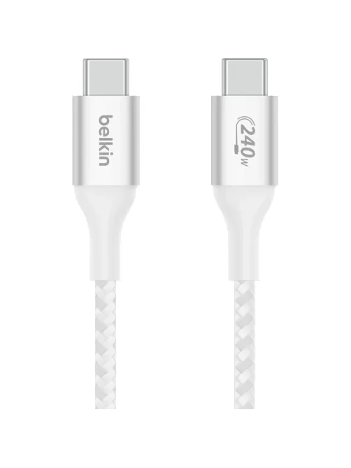 Кабель Belkin (CAB015bt1MWH)BoostCh.240W PD USB-C/USB-C Braided 1м бел