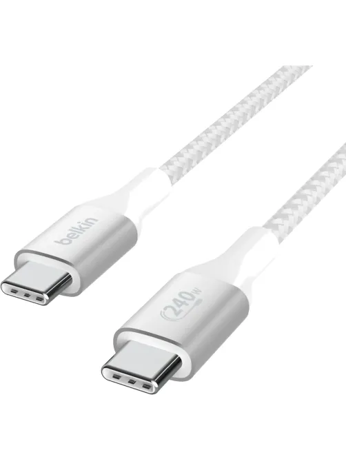 Кабель Belkin (CAB015bt2MWH)BoostCh.240W USB-C to USB-C Braided 2м белый