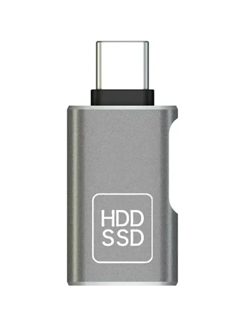 Адаптер PERO AD16 OTG, USB-C TO USB-A 3.0 + USB-C, серый