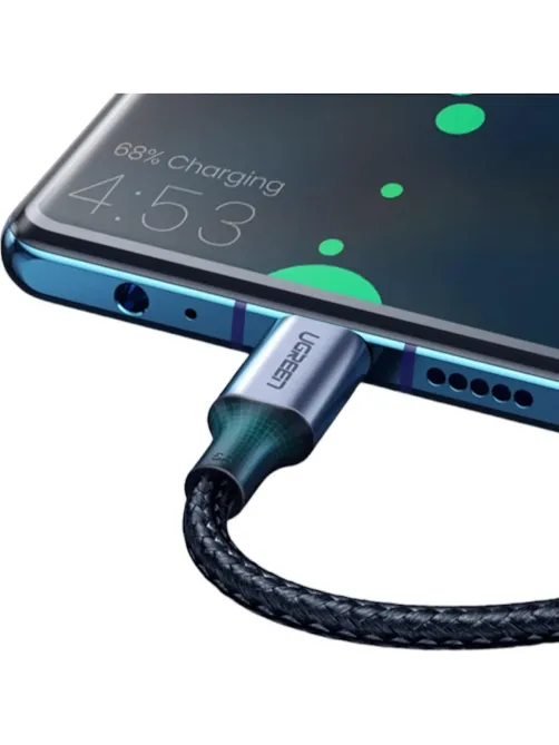 Кабель UGREEN USB C PD 100 Вт, в оплетке, черный. 1м (70427)