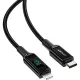 Кабель ACEFAST C6-01 USB-C, Lightning charging с цифровым дисплеем, черный
