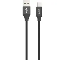 Кабель USB PERO DC-02 Type-C, 3А, 1м, черный