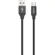 Кабель USB PERO DC-02 Type-C, 3А, 1м, черный