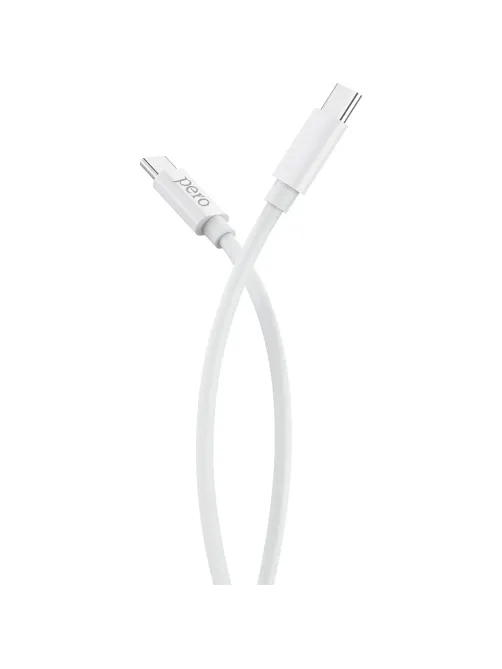 Кабель USB PERO DC-08 PD Type-C to Type-C, 1m, White