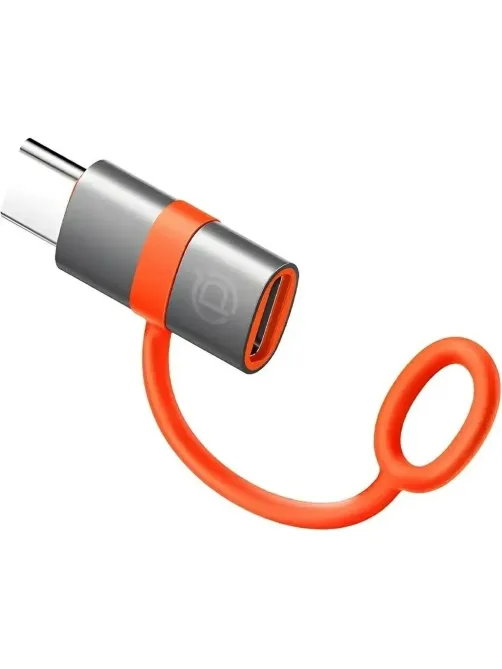 Адаптер PERO AD17, Lightning (F) - USB-C (M), серый