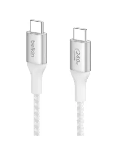 Кабель Belkin (CAB015bt2MWH)BoostCh.240W USB-C to USB-C Braided 2м белый