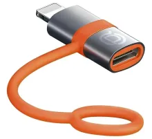 Адаптер PERO AD18, USB-C (F) - Lightning (M), серый