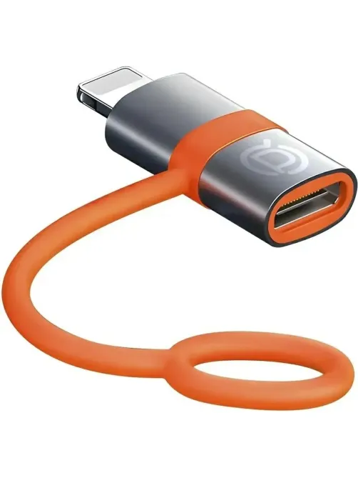 Адаптер PERO AD18, USB-C (F) - Lightning (M), серый