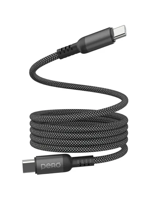 Кабель PERO DC15 ULTIMATE PD Type-C to Type-C, магнитный, 60W, 1.2m, Black
