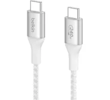 Кабель Belkin (CAB015bt1MWH)BoostCh.240W PD USB-C/USB-C Braided 1м бел