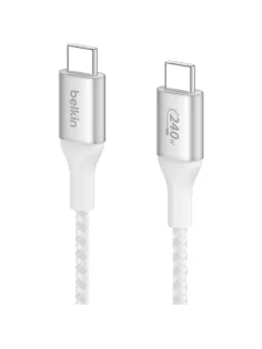 Кабель Belkin (CAB015bt1MWH)BoostCh.240W PD USB-C/USB-C Braided 1м бел