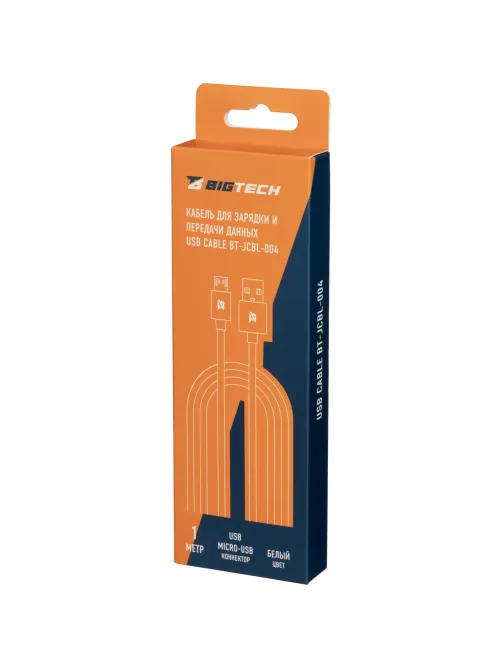 Кабель 2,4A, 1м, USB - Micro-USB, TPE, белый BT-JCBL-004/U152