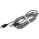 Кабель PERO DC-04 Type-C, 3А, 2м, Silver-black (Fast Charge)