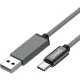 Кабель PERO, DC-07, 1м, Type-C/USB-A to Type-C, 60W, серый