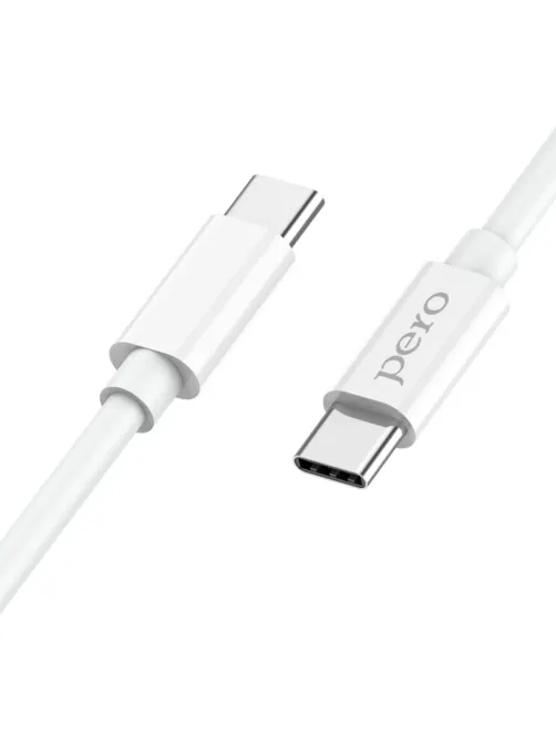 Кабель USB PERO DC-08 PD Type-C to Type-C, 1m, White