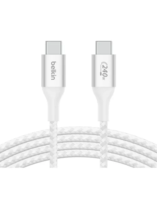Кабель Belkin (CAB015bt1MWH)BoostCh.240W PD USB-C/USB-C Braided 1м бел