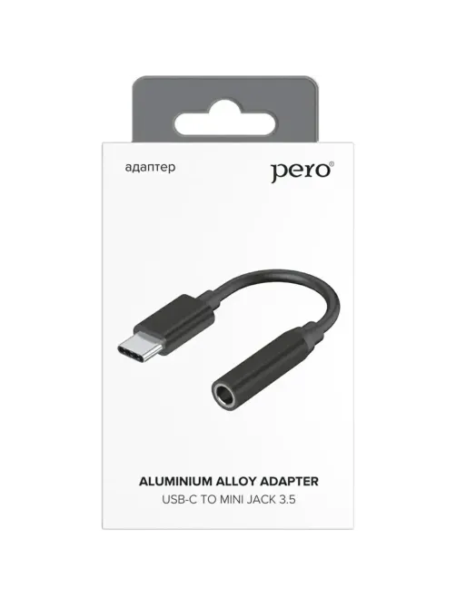 Адаптер PERO AD09 USB-C TO MINI JACK 3.5MM, черный