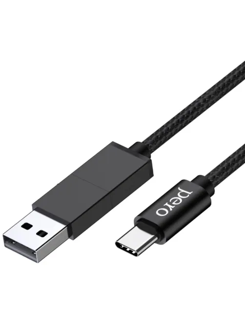 Кабель USB PERO DC-07 UNIVERSAL 2 in 1, USB-A + PD  to Type-C, 1m, Black