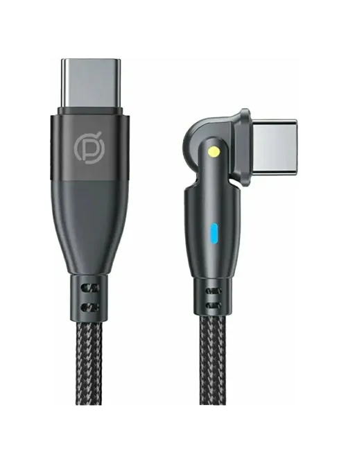 Кабель PERO DC13 ULTIMATE PD Type-C to Type-C, поворотный 180, 60W,1m,Black