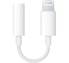 Адаптер Apple Lightning - 3.5 mm Headphone Jack Adapter, бел, MMX62ZM/A