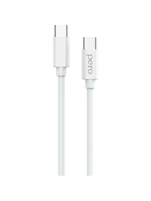 Кабель USB PERO DC-08 PD Type-C to Type-C, 1m, White