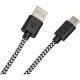 Кабель PERO DC-04 Type-C, 3А, 2м, Silver-black (Fast Charge)