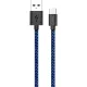 Кабель USB PERO DC-04 Type-C, 3А, 2м, Blue-black (Fast Charge)
