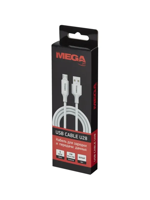 Кабель 2,4A, 1м, USB - Micro-USB, TPE, силикон, белый BT-JCBL-007/U28