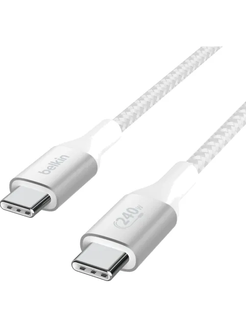 Кабель Belkin (CAB015bt1MWH)BoostCh.240W PD USB-C/USB-C Braided 1м бел