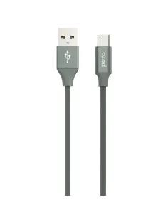 Кабель USB PERO DC-02 Type-C, 3А, 1м, серый