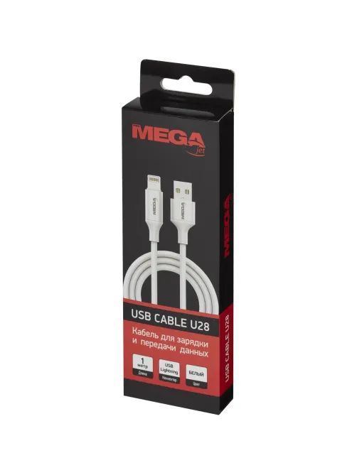 Кабель 2,4A, 1м, USB - Lightning, TPE, силикон, белый BT-JCBL-005/U28