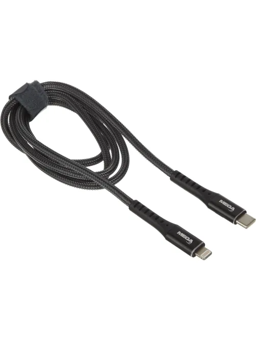 Кабель МОЩНОСТЬ, 1м, Type-C to Lightning,  нейл, черный BT-JCBL-009/U210PD