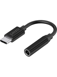 Адаптер PERO AD09 USB-C TO MINI JACK 3.5MM, черный