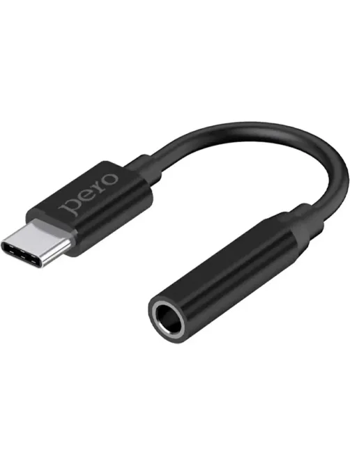 Адаптер PERO AD09 USB-C TO MINI JACK 3.5MM, черный