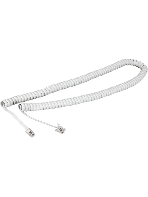 Шнур для телефонной трубки REXANT, витой RJ-10 (4P-4C), 4м, белый