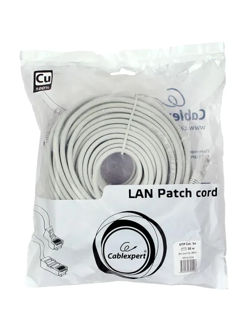 Патч-корд UTP Cablexpert PP10-30M кат.5e, 30м, литой, (серый)