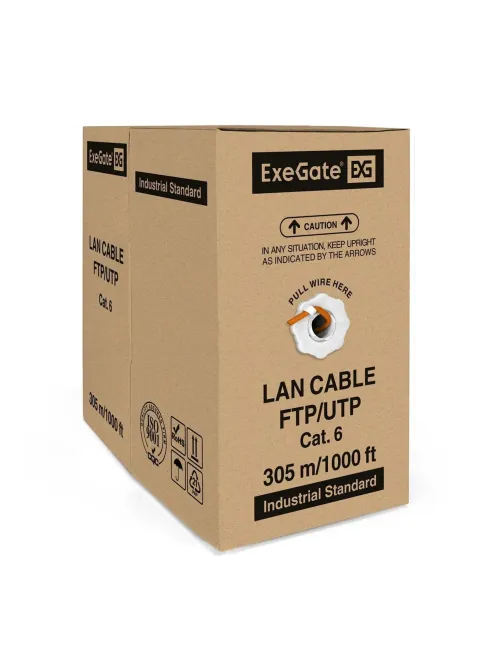 Кабель ExeGate FUTP4-C6-CU-S23-IN-LSZH-OR-305-FLUKE FTP