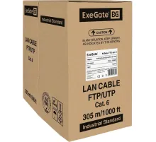 Кабель ExeGate FUTP4-C6-CU-S23-IN-PVC-GY-305-FLUKE FTP