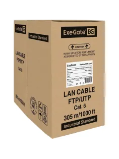 Кабель ExeGate FUTP4-C6-CU-S23-IN-PVC-GY-305-FLUKE FTP