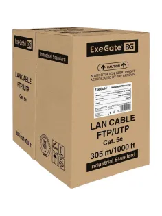 Кабель ExeGate UTP-2-C5e-CU-S24-IN-PVC-GY-305-FLUKE UTP