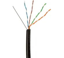 Кабель BigTech BT-CECR-008 медьUTP 4пары кат.5e AWG24 PE Outd.трос 305м чер